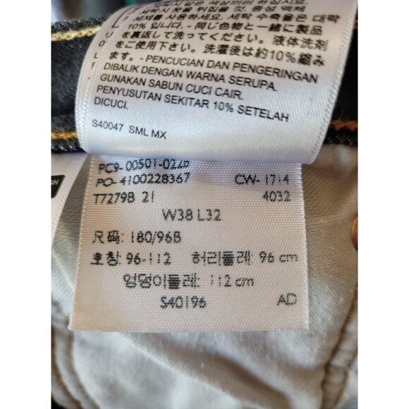 Levis 501 Original Fit Mens Jeans W38 L30 Black Straight Leg Denim 100% Cotton M - Picture 7 of 7